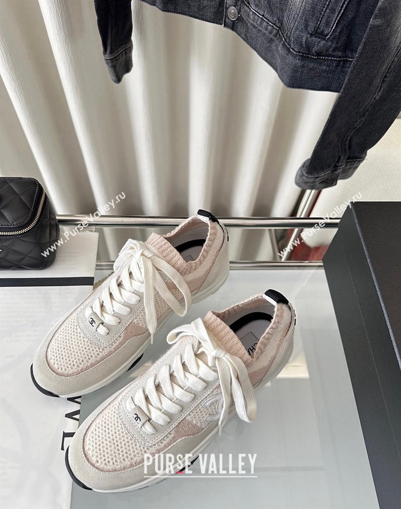 Chanel Knit Sneakers Pink 2024 0126 (SS-240126071)