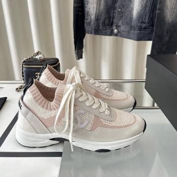 Chanel Knit Sneakers Pink 2024 0126 (SS-240126071)