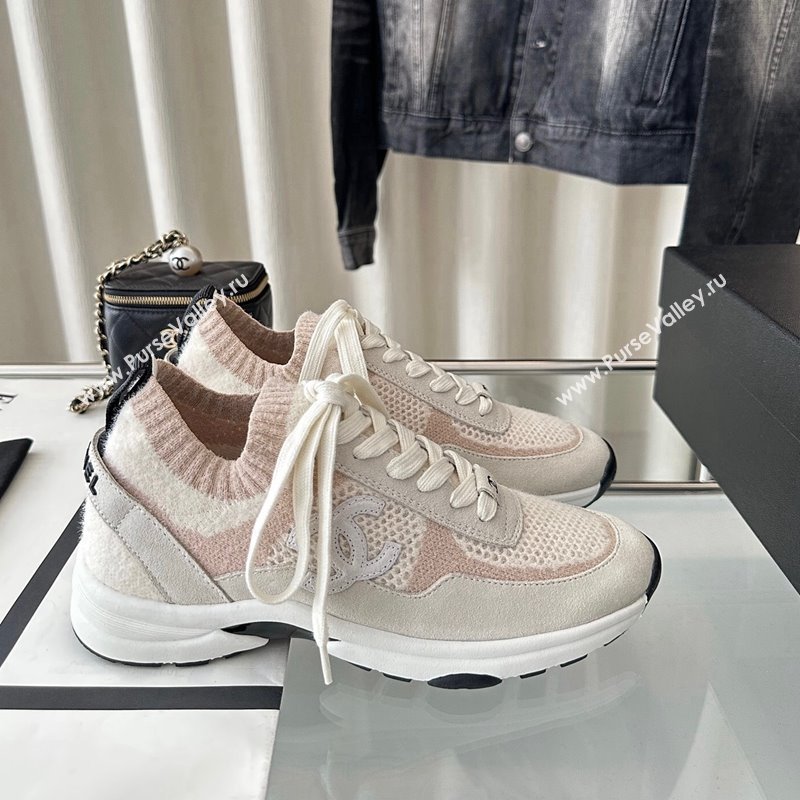 Chanel Knit Sneakers Pink 2024 0126 (SS-240126071)