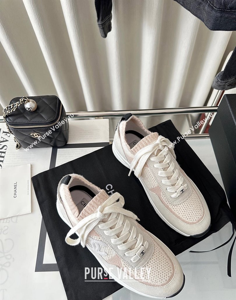 Chanel Knit Sneakers Pink 2024 0126 (SS-240126071)