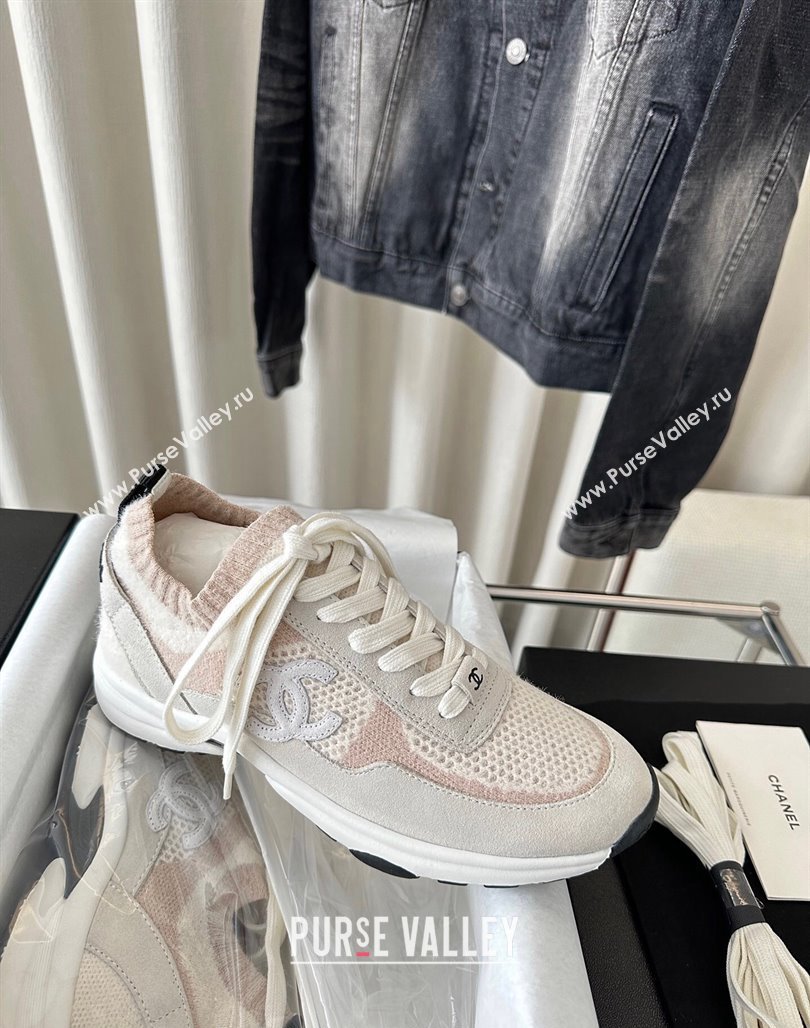 Chanel Knit Sneakers Pink 2024 0126 (SS-240126071)