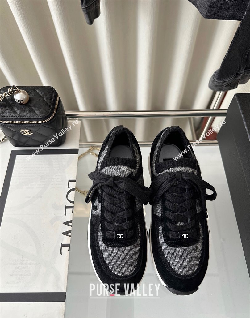 Chanel Knit Sneakers Black 2024 0126 (SS-240126072)