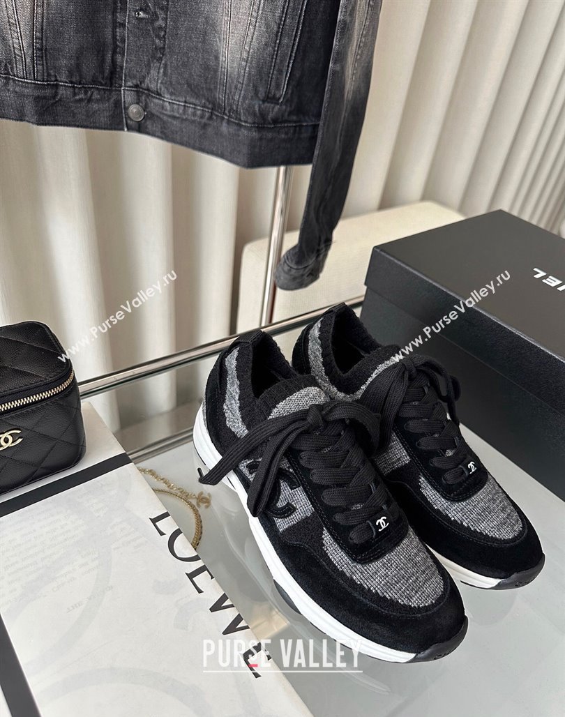 Chanel Knit Sneakers Black 2024 0126 (SS-240126072)