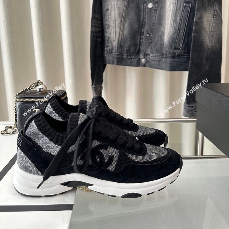 Chanel Knit Sneakers Black 2024 0126 (SS-240126072)