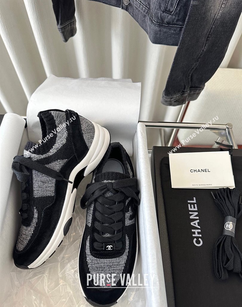 Chanel Knit Sneakers Black 2024 0126 (SS-240126072)