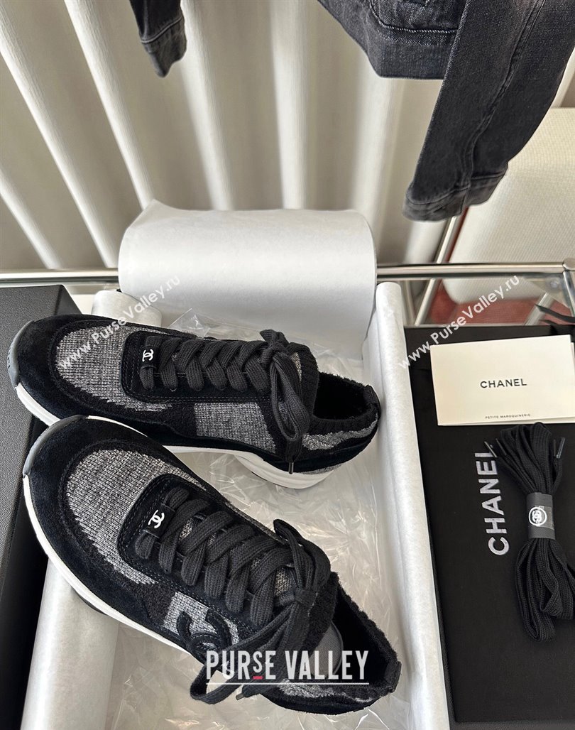 Chanel Knit Sneakers Black 2024 0126 (SS-240126072)