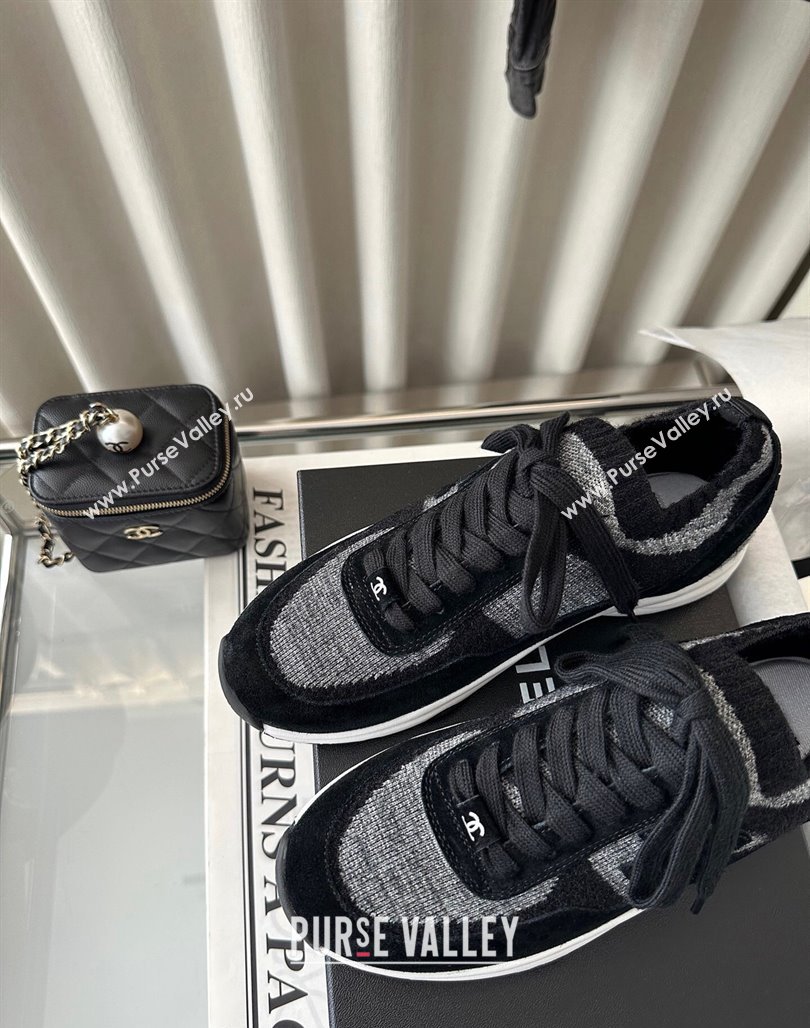 Chanel Knit Sneakers Black 2024 0126 (SS-240126072)