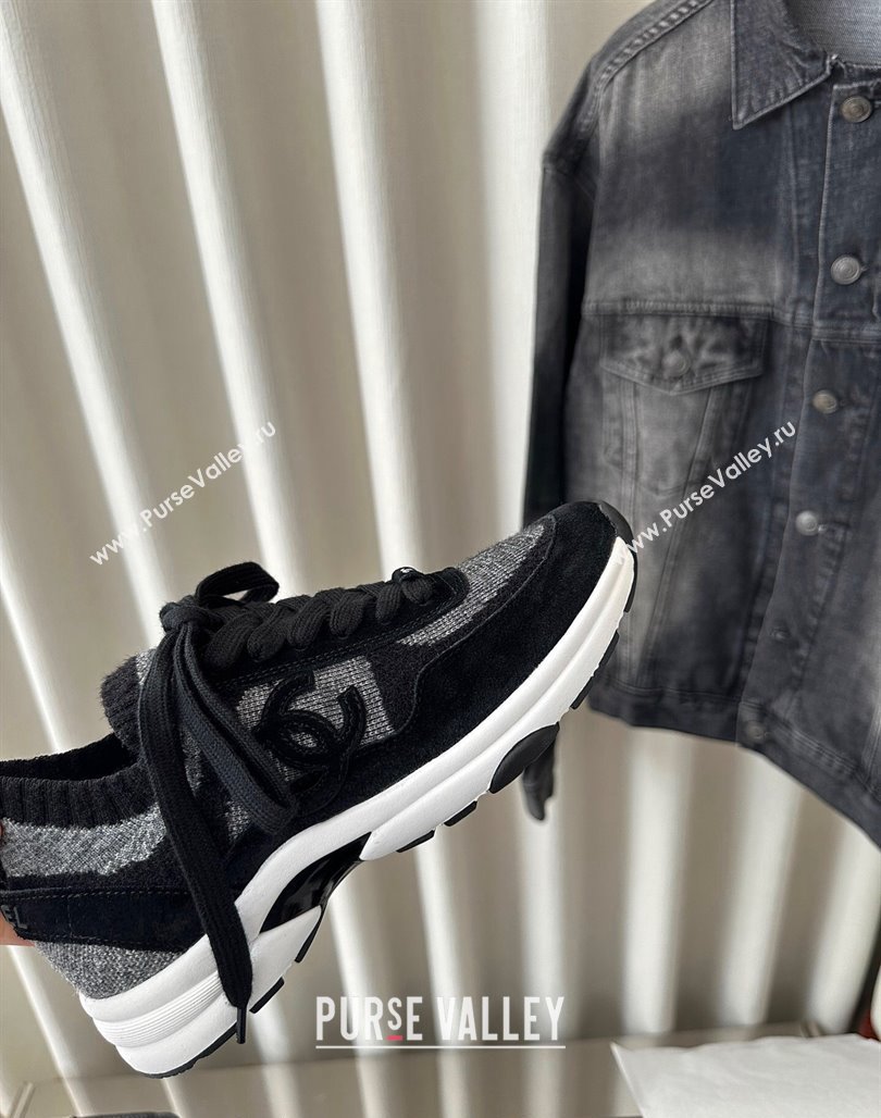 Chanel Knit Sneakers Black 2024 0126 (SS-240126072)