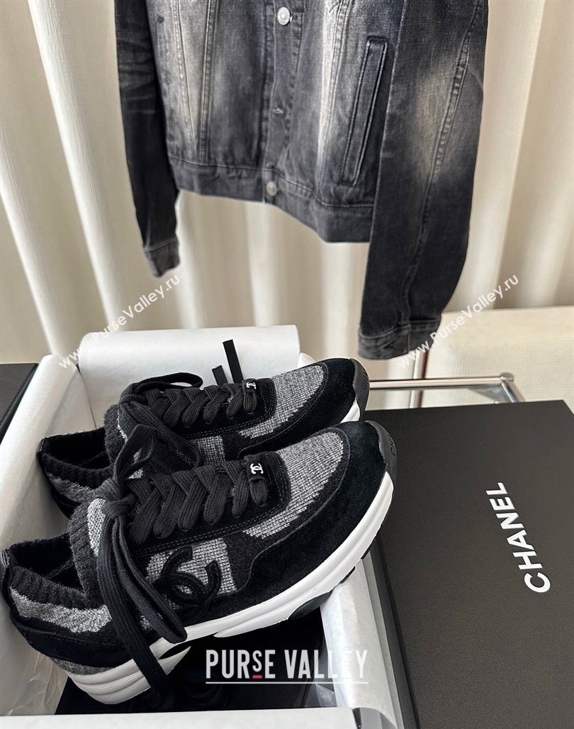 Chanel Knit Sneakers Black 2024 0126 (SS-240126072)