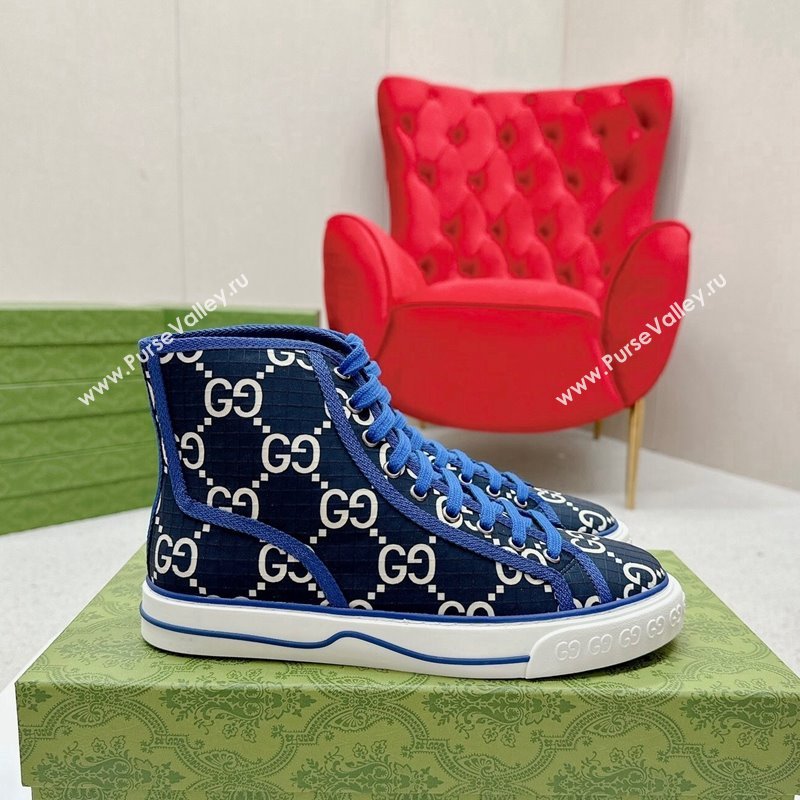 Gucci Tennis 1977 High-top Sneakers in GG Ripstop Fabric Blue 2024 774289 (MD-240127061)