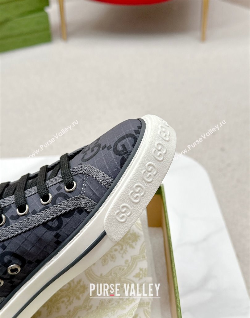 Gucci Tennis 1977 High-top Sneakers in GG Ripstop Fabric Dark Grey 2024 774289 (MD-240127062)