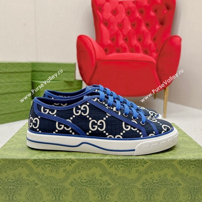 Gucci Tennis 1977 Low-top Sneakers in GG Ripstop Fabric Blue 2024 774289 (MD-240127063)