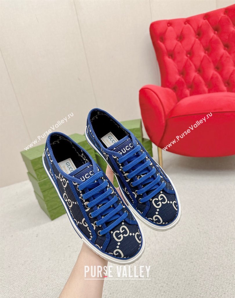 Gucci Tennis 1977 Low-top Sneakers in GG Ripstop Fabric Blue 2024 774289 (MD-240127063)