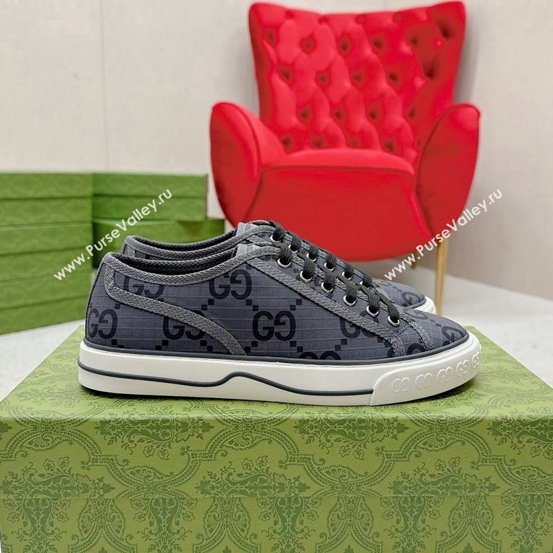 Gucci Tennis 1977 Low-top Sneakers in GG Ripstop Fabric Dark Grey 2024 774289 (MD-240127064)