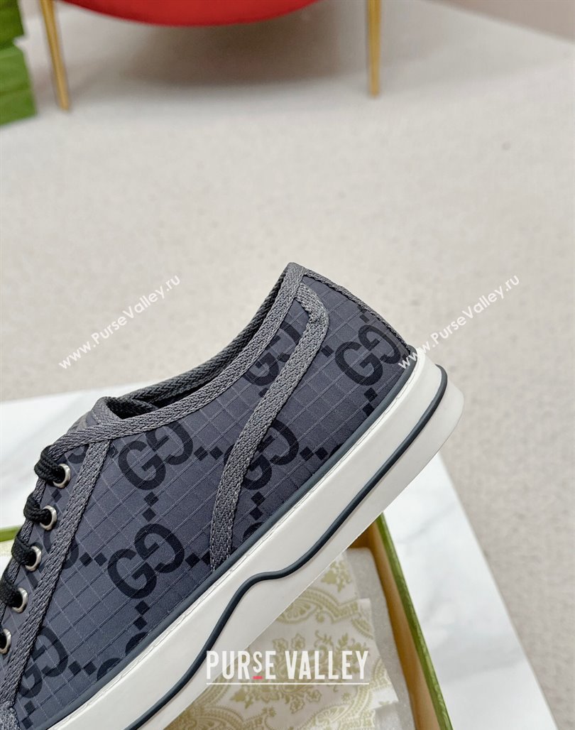 Gucci Tennis 1977 Low-top Sneakers in GG Ripstop Fabric Dark Grey 2024 774289 (MD-240127064)