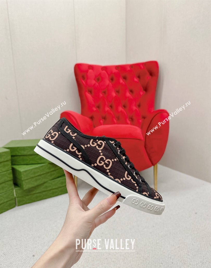 Gucci Tennis 1977 Low-top Sneakers in GG Ripstop Fabric Beige/Brown 2024 774289 (MD-240127065)