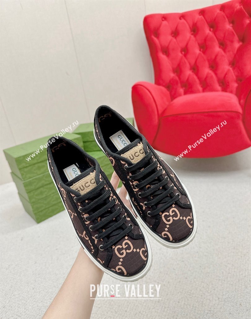 Gucci Tennis 1977 Low-top Sneakers in GG Ripstop Fabric Beige/Brown 2024 774289 (MD-240127065)