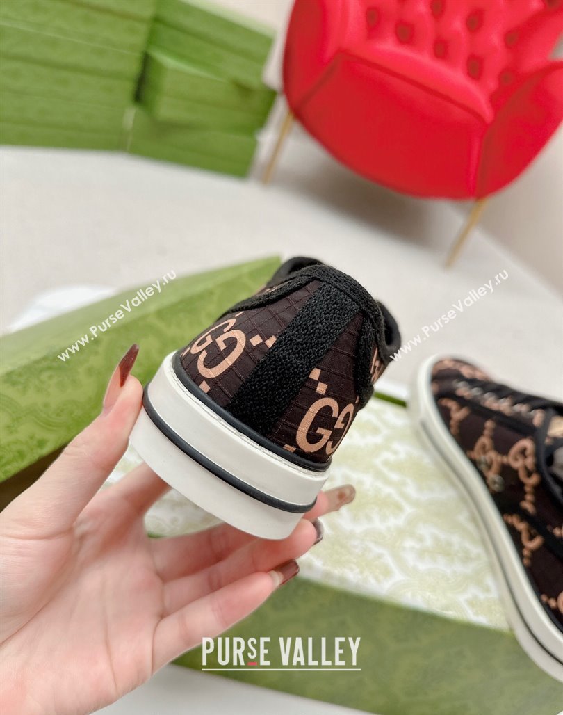 Gucci Tennis 1977 Low-top Sneakers in GG Ripstop Fabric Beige/Brown 2024 774289 (MD-240127065)