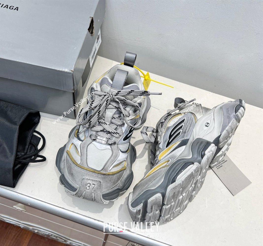 Balenciaga Cargo Trainers Sneakers in Microfiber and Mesh Grey/White 2 2024 (8-240129009)