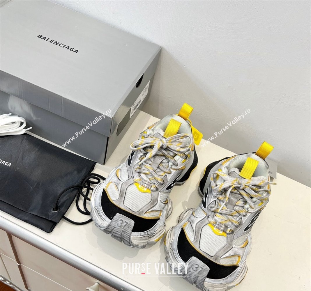 Balenciaga Cargo Trainers Sneakers in Microfiber and Mesh Grey/Yellow 2024 (8-240129011)