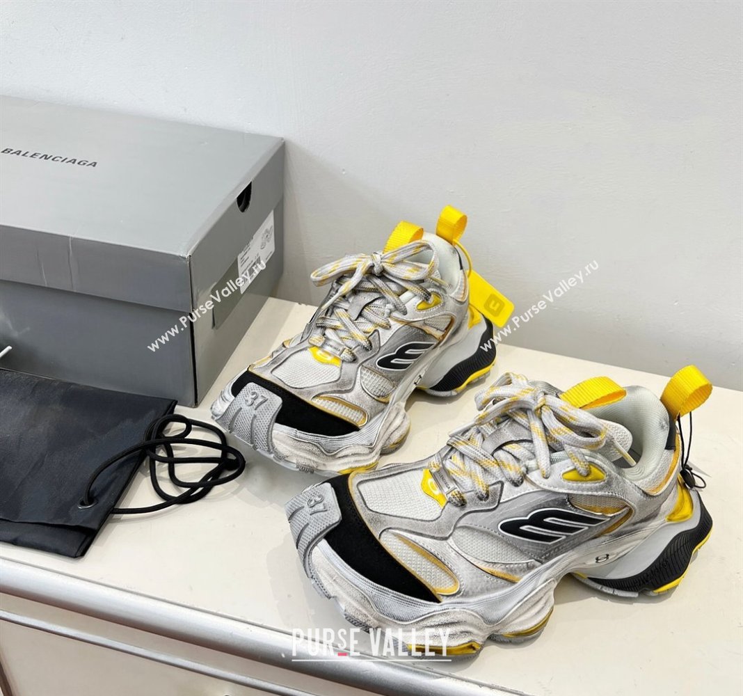 Balenciaga Cargo Trainers Sneakers in Microfiber and Mesh Grey/Yellow 2024 (8-240129011)