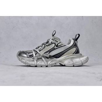 Balenciaga 3XL Trainers Sneakers in Mesh and Polyurethane Silver/Black 2024 0129 (8-240129014)