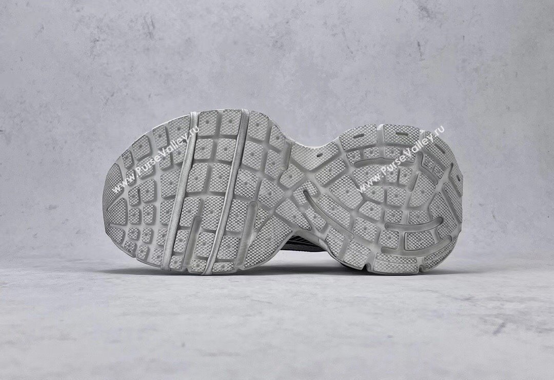Balenciaga 3XL Trainers Sneakers in Mesh and Polyurethane Silver/Black 2024 0129 (8-240129014)