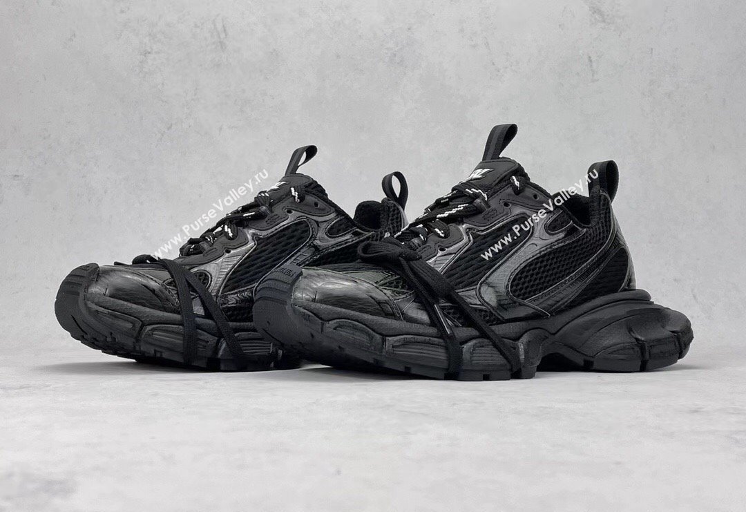 Balenciaga 3XL Trainers Sneakers in Mesh and Polyurethane All Black 2024 0129 (8-240129020)