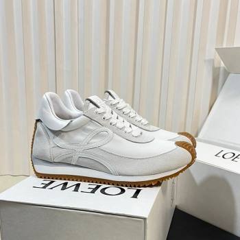 Loewe Flow Runner Sneakers in Nylon and Suede White 2 2024 0129 (KL-240129036)