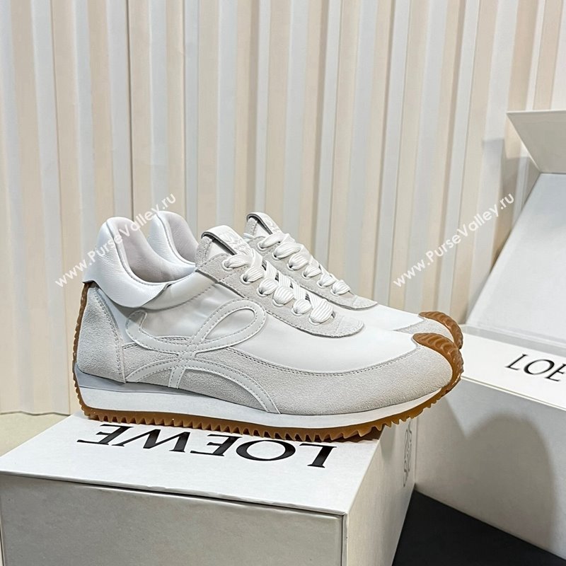 Loewe Flow Runner Sneakers in Nylon and Suede White 2 2024 0129 (KL-240129036)