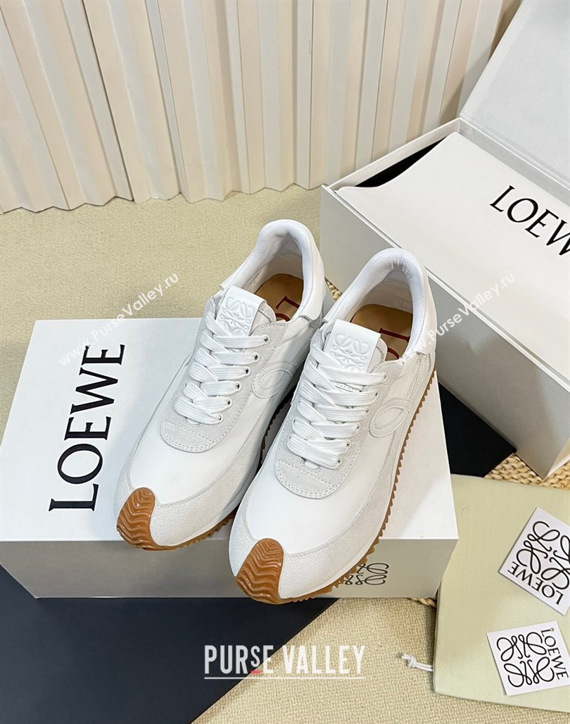 Loewe Flow Runner Sneakers in Nylon and Suede White 2 2024 0129 (KL-240129036)