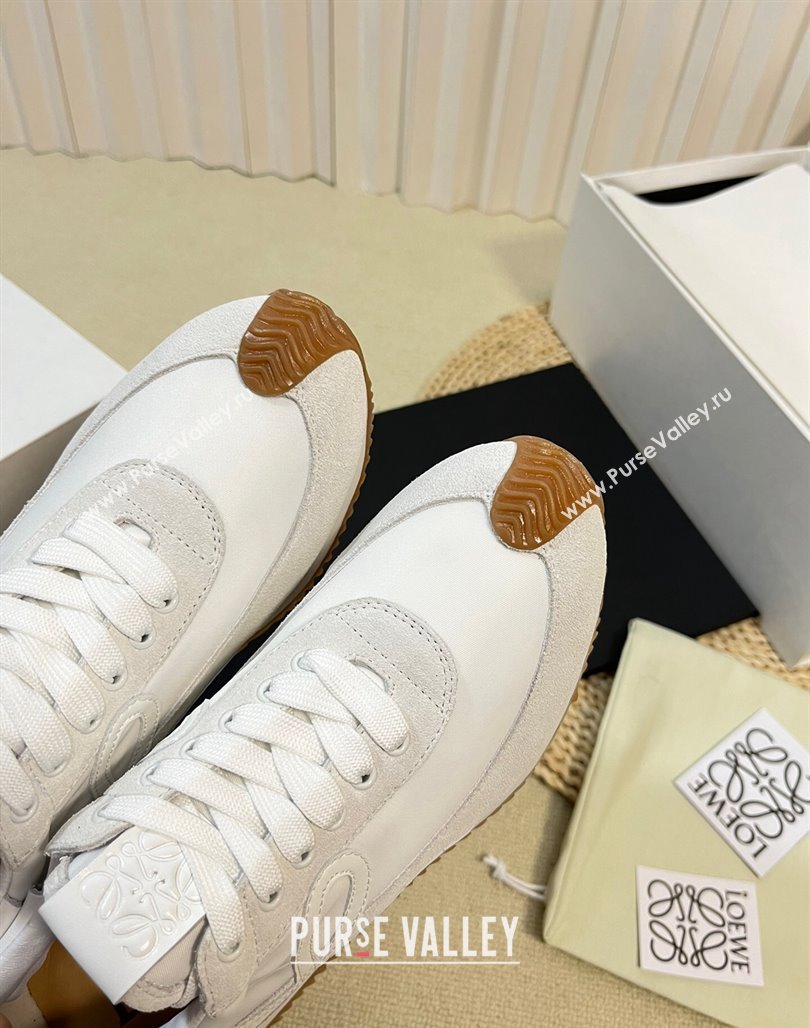 Loewe Flow Runner Sneakers in Nylon and Suede White 2 2024 0129 (KL-240129036)