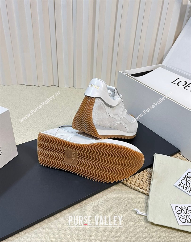 Loewe Flow Runner Sneakers in Nylon and Suede White 2 2024 0129 (KL-240129036)