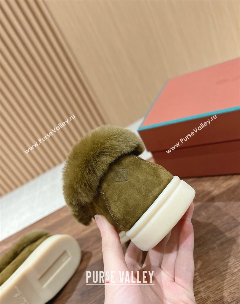 LP Summer Charms Walk Loafers with Fur Green 2024 0129 (KL-240129039)