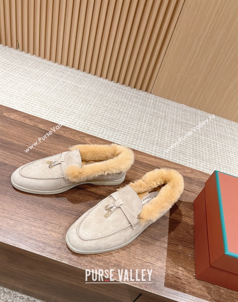 LP Summer Charms Walk Loafers with Fur Beige/Yellow 2024 0129 (KL-240129041)