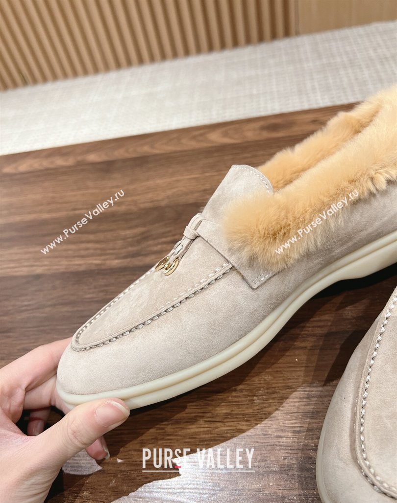 LP Summer Charms Walk Loafers with Fur Beige/Yellow 2024 0129 (KL-240129041)