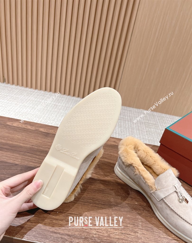 LP Summer Charms Walk Loafers with Fur Beige/Yellow 2024 0129 (KL-240129041)