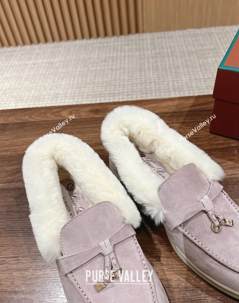 LP Summer Charms Walk Loafers with Fur Purple/White 2024 0129 (KL-240129042)