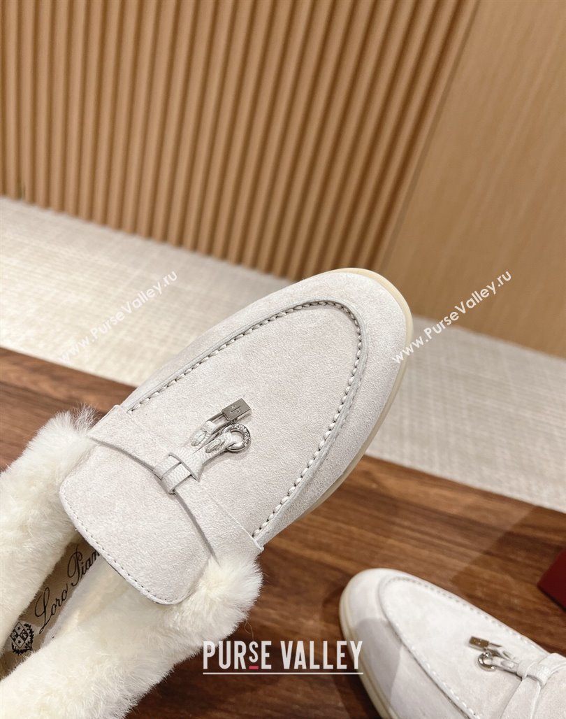 LP Summer Charms Walk Loafers with Fur Pale Grey 2024 0129 (KL-240129043)