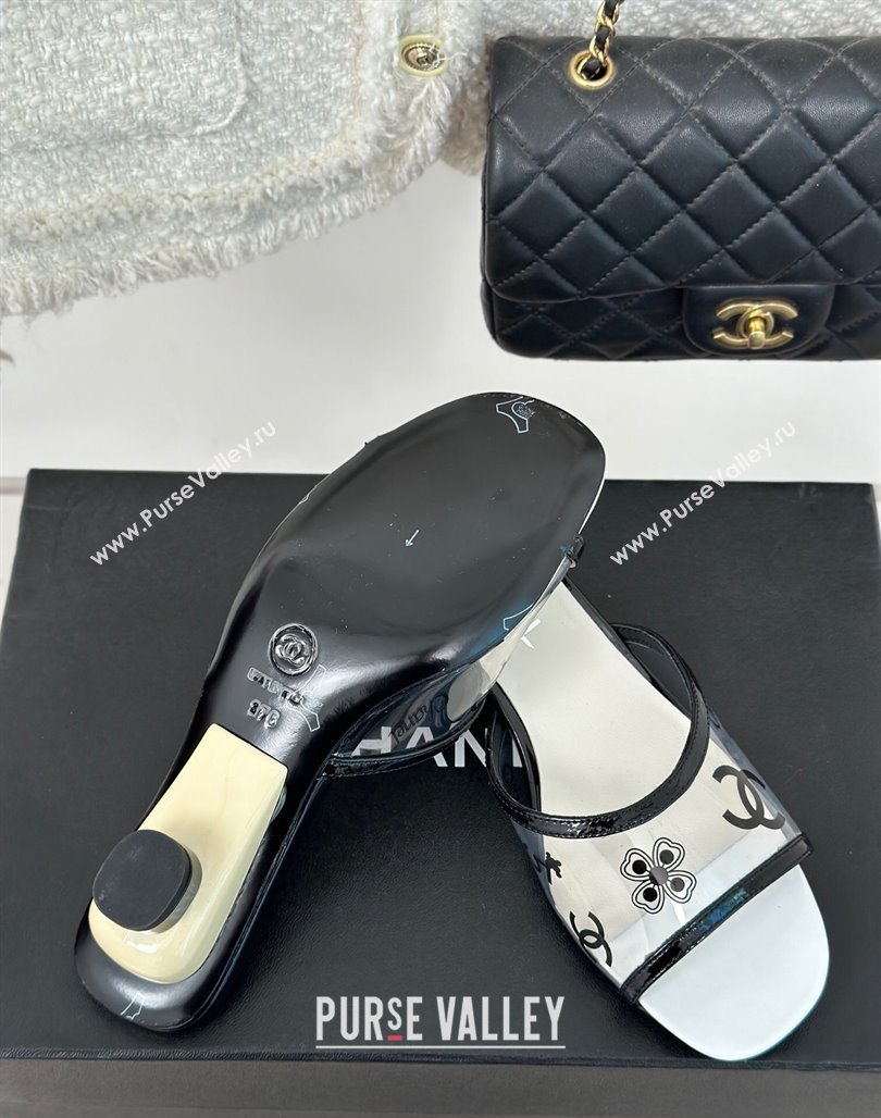 Chanel Logo Printed PVC Heel Slide Sandals White 2024 0126 (MD-240126122)