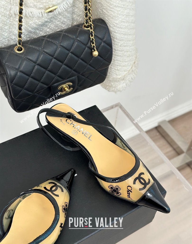 Chanel Logo Printed PVC Heel Sandals Beige 2024 012602 (MD-240126125)