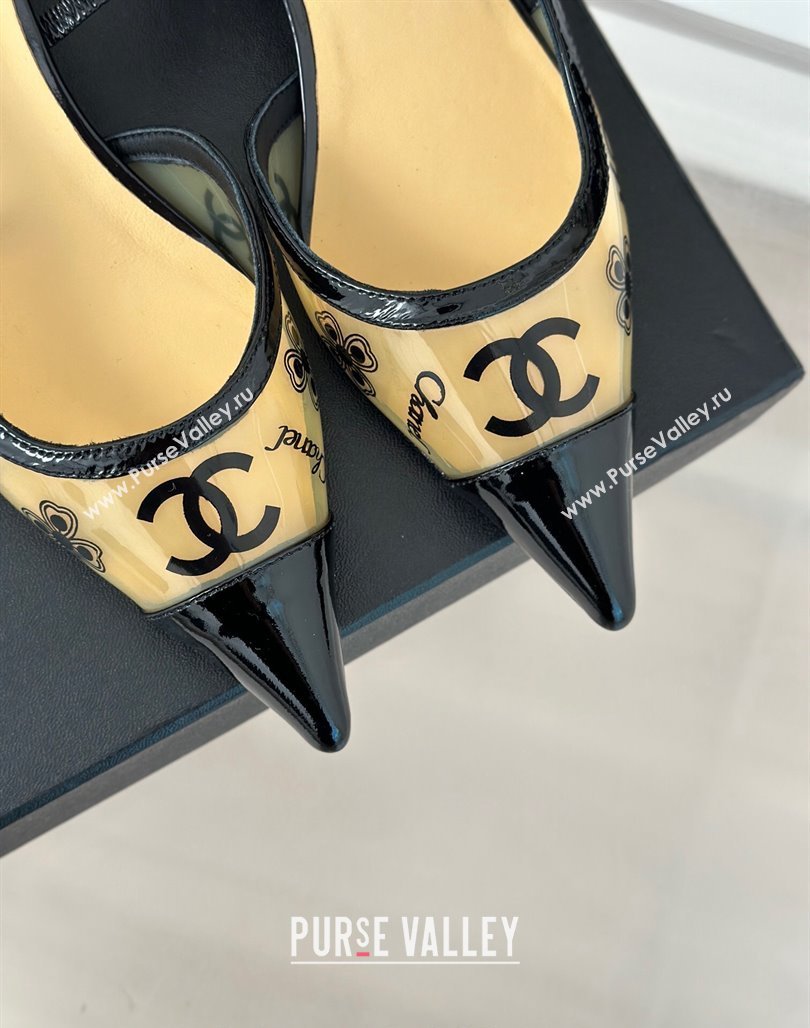 Chanel Logo Printed PVC Heel Sandals Beige 2024 012602 (MD-240126125)