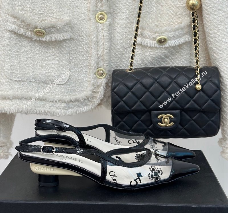 Chanel Logo Printed PVC Heel Sandals White 2024 012602 (MD-240126127)