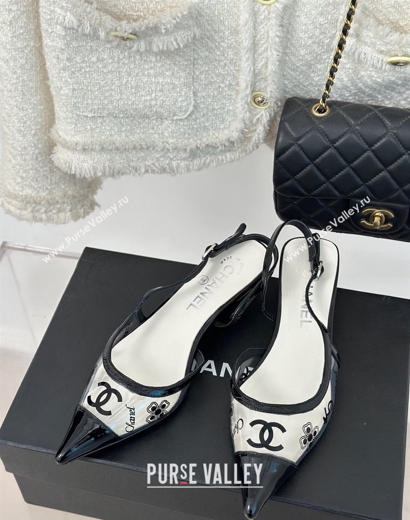 Chanel Logo Printed PVC Heel Sandals White 2024 012602 (MD-240126127)