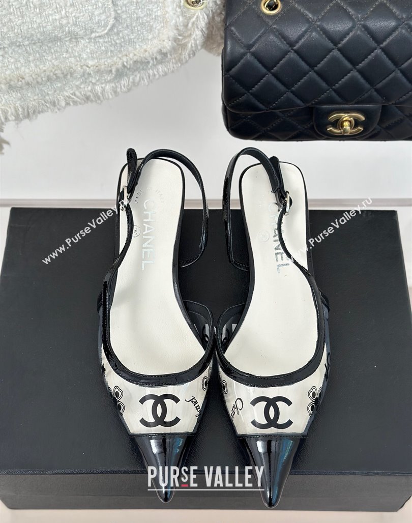 Chanel Logo Printed PVC Heel Sandals White 2024 012602 (MD-240126127)