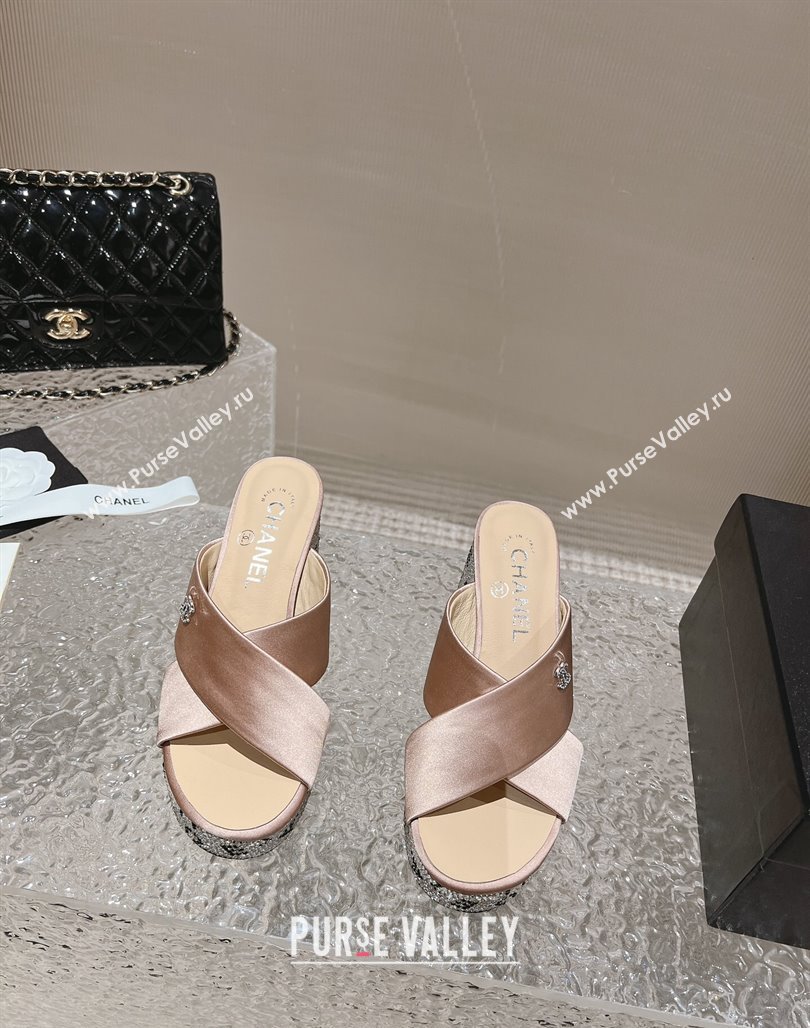 Chanel Satin Crystals Sandals 9cm G45365 Nude 2024 (MD-240126138)