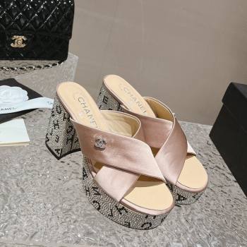 Chanel Satin Crystals Sandals 9cm G45365 Nude 2024 (MD-240126138)