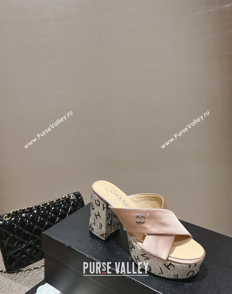 Chanel Satin Crystals Sandals 9cm G45365 Nude 2024 (MD-240126138)