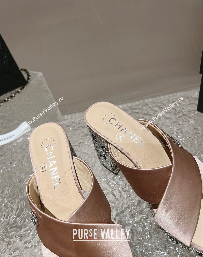 Chanel Satin Crystals Sandals 9cm G45365 Nude 2024 (MD-240126138)