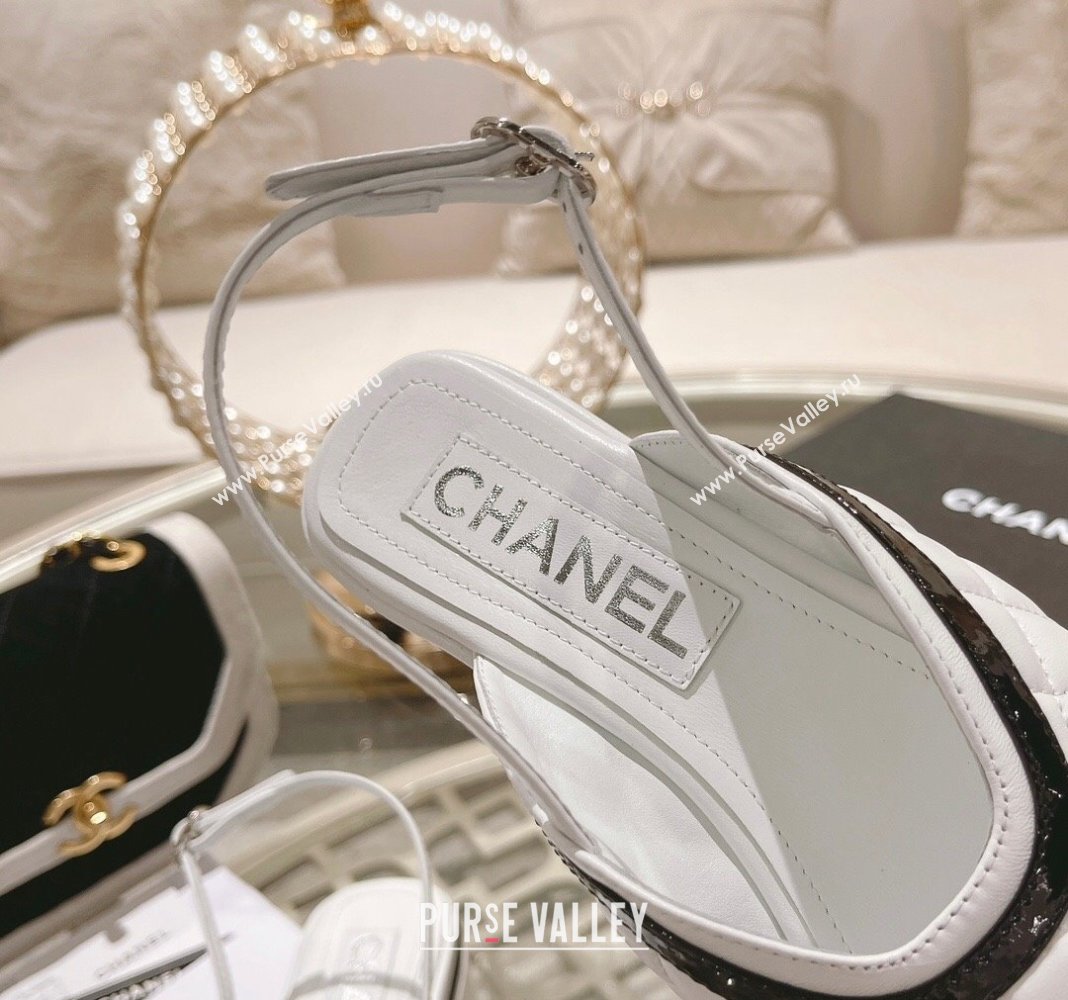 Chanel Quilted Calfskin Platform Sandals 7.5cm White 2024 0126 (MD-240126110)